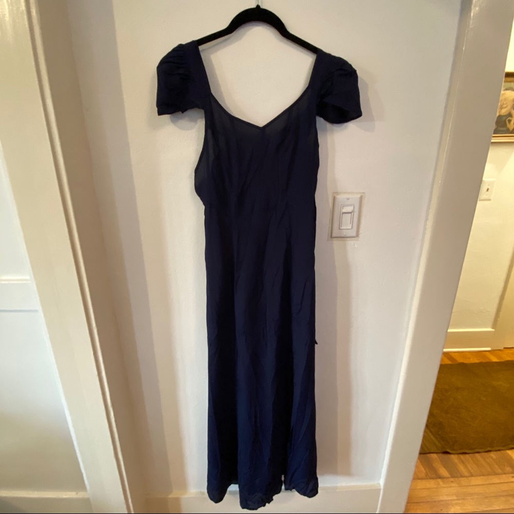 Reformation cap sleeve slit blue dress size 0